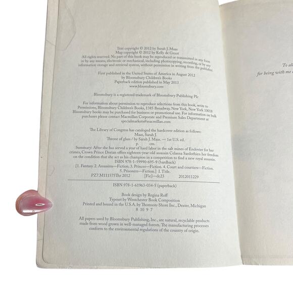 Throne of Glass by Sarah J Maas Paperback Ex Library Early Printing Edition - Picture 3 of 12